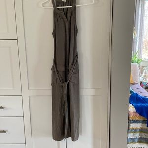 Joie Full Front Button Up Sleeveless Linen Dress